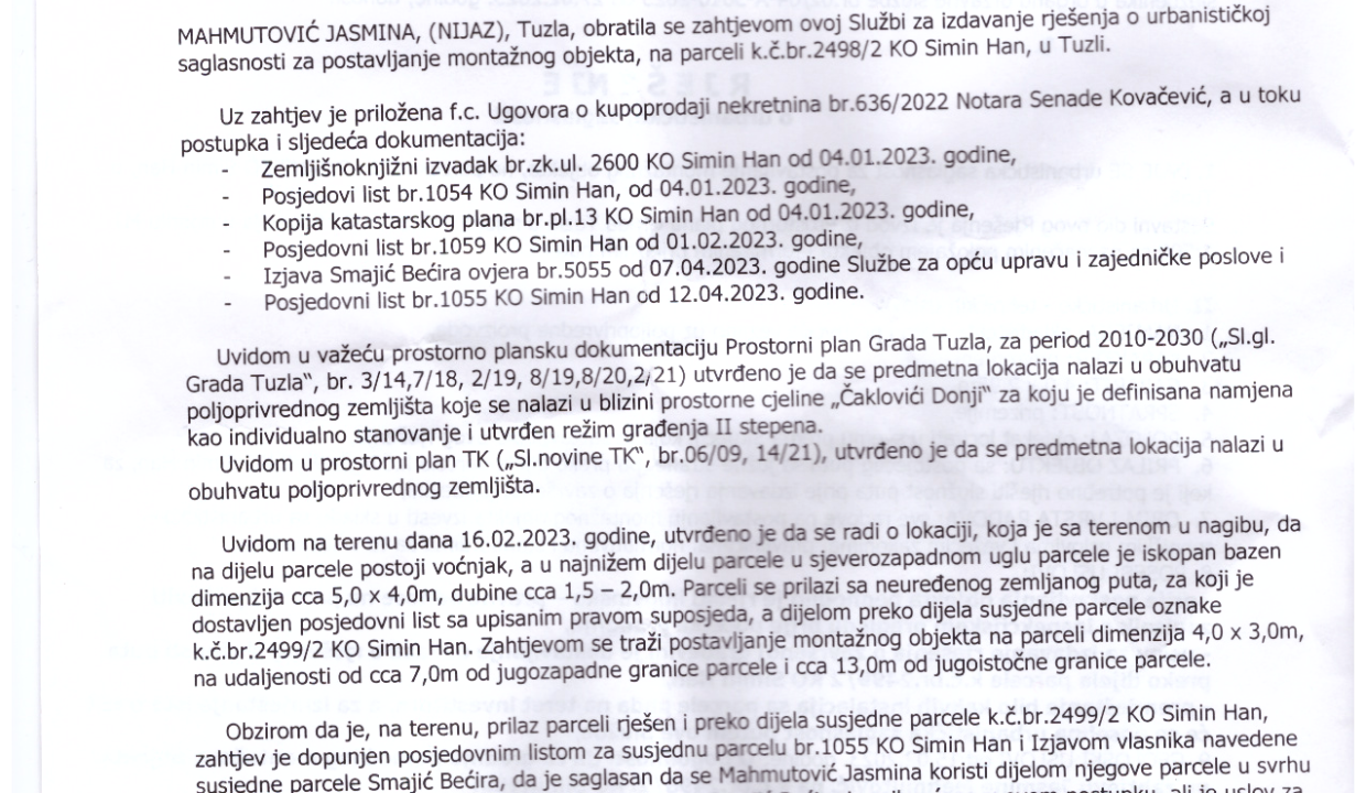 URBANISTIČKA DOZVOLA 2